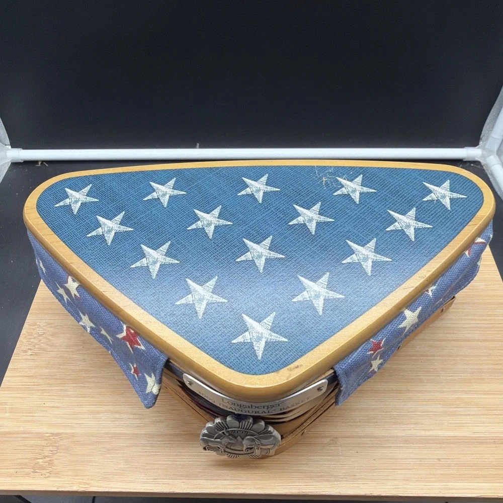 Longaberger 2009 Presidential Inaugural Basket WoodCrafts Lid Pewter Tie On